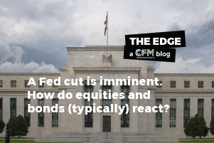 A Fed cut is imminent. How do equities and bonds (typically) react?